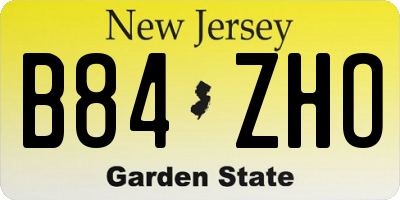 NJ license plate B84ZHO
