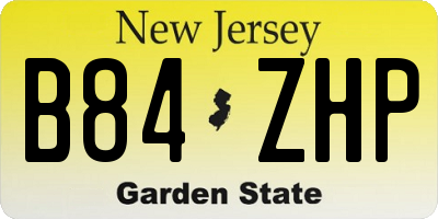 NJ license plate B84ZHP