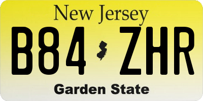 NJ license plate B84ZHR
