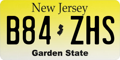 NJ license plate B84ZHS