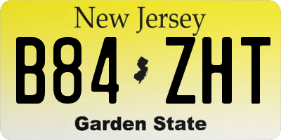 NJ license plate B84ZHT