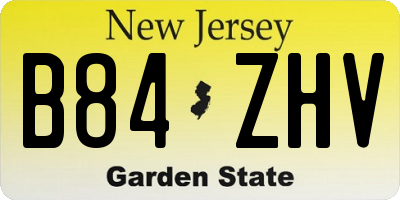 NJ license plate B84ZHV