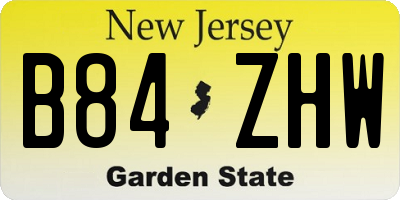 NJ license plate B84ZHW