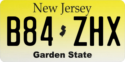 NJ license plate B84ZHX