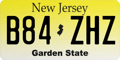NJ license plate B84ZHZ