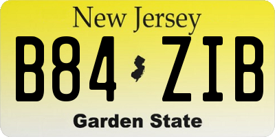 NJ license plate B84ZIB