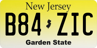 NJ license plate B84ZIC