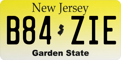 NJ license plate B84ZIE