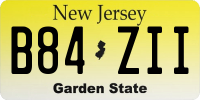 NJ license plate B84ZII