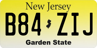 NJ license plate B84ZIJ