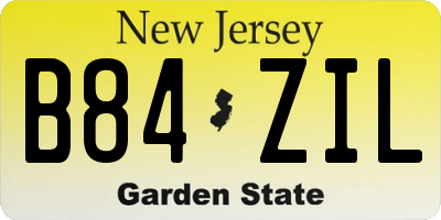 NJ license plate B84ZIL