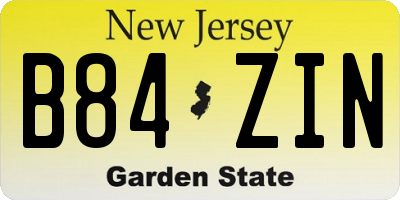 NJ license plate B84ZIN