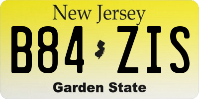 NJ license plate B84ZIS