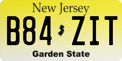 NJ license plate B84ZIT