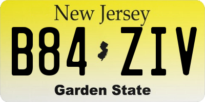 NJ license plate B84ZIV