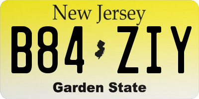 NJ license plate B84ZIY