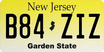 NJ license plate B84ZIZ