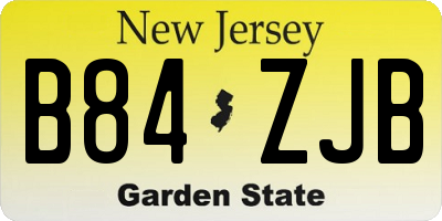 NJ license plate B84ZJB