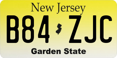 NJ license plate B84ZJC