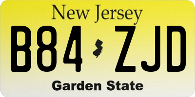NJ license plate B84ZJD