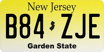 NJ license plate B84ZJE
