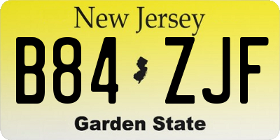 NJ license plate B84ZJF
