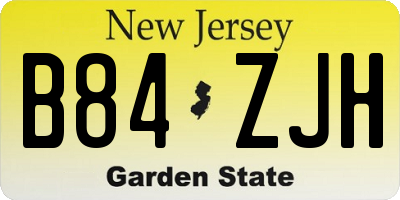 NJ license plate B84ZJH