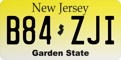 NJ license plate B84ZJI