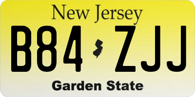 NJ license plate B84ZJJ