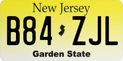 NJ license plate B84ZJL