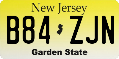 NJ license plate B84ZJN