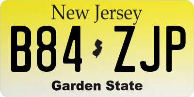 NJ license plate B84ZJP