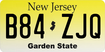 NJ license plate B84ZJQ