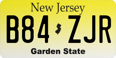 NJ license plate B84ZJR
