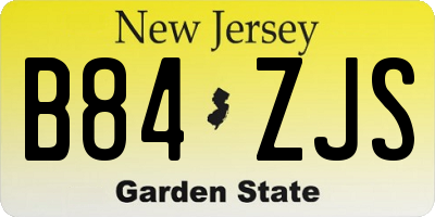 NJ license plate B84ZJS