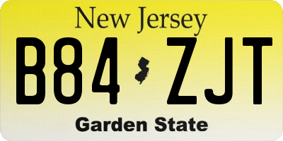 NJ license plate B84ZJT