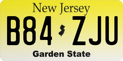 NJ license plate B84ZJU