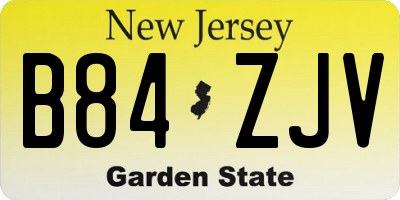 NJ license plate B84ZJV