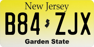 NJ license plate B84ZJX