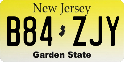 NJ license plate B84ZJY