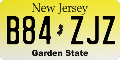 NJ license plate B84ZJZ