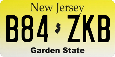 NJ license plate B84ZKB