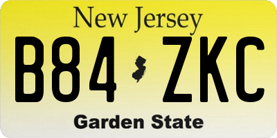 NJ license plate B84ZKC