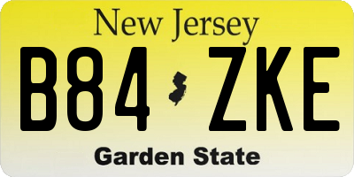 NJ license plate B84ZKE