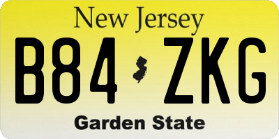 NJ license plate B84ZKG