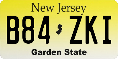 NJ license plate B84ZKI