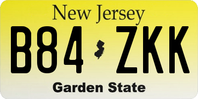 NJ license plate B84ZKK