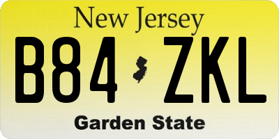 NJ license plate B84ZKL