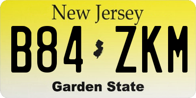 NJ license plate B84ZKM