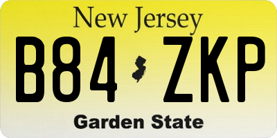NJ license plate B84ZKP